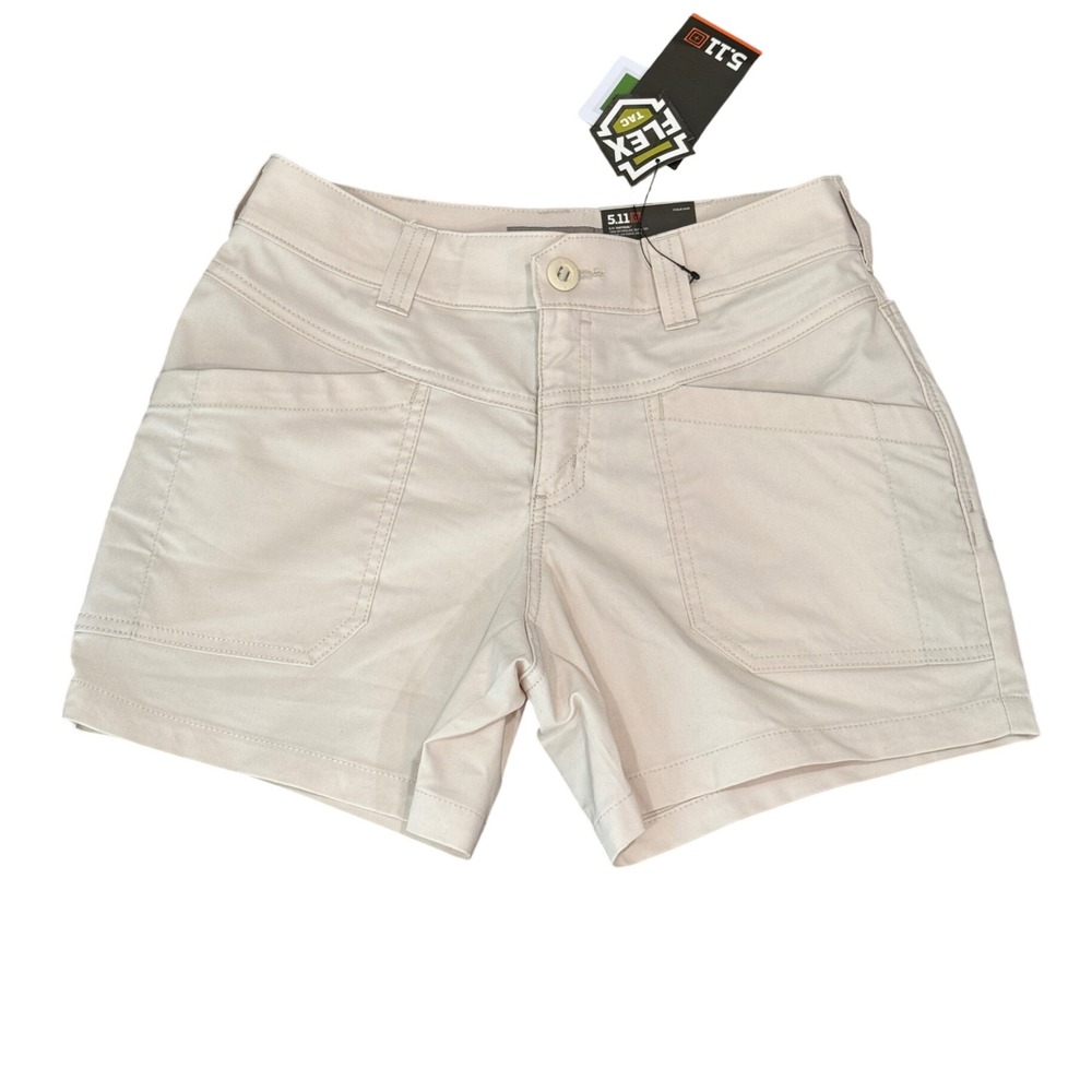 5.11 Tactical Shauna Shorts Womens 2 Vanilla Flex-Tac Teflon Utility 63317 NEW